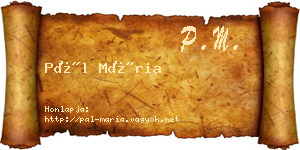 Pál Mária névjegykártya